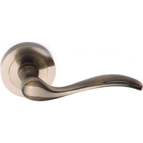 Manilla puerta rústica ondulada aluminio acabado cuero roseta 52mm (1/5)