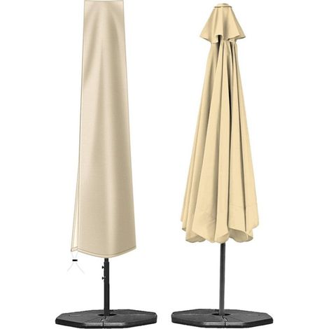 Telo protettivo per ombrelloni a braccio, Oxford 210D, 205 x 57 cm, telone con cerniera e asta, impermeabile, resistente ai raggi UV, antineve, per ombrelloni (1/5)
