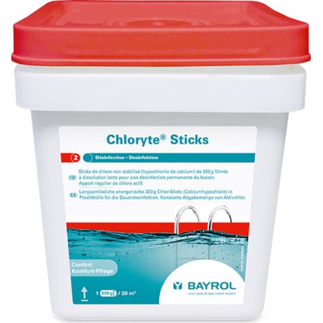 Chlore lent Bayrol Chloryte Sticks 300g - 4,5kg - 4,5kg