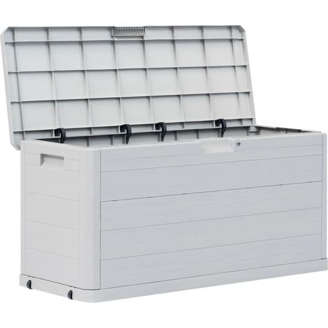Baule portaoggetti per mobili da giardino 280 litri grigio chiaro 020013025