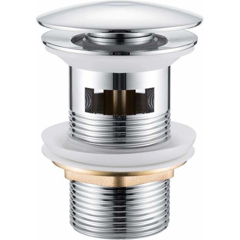 Ecleanfy - Bonde de vidage universelle pop-up en laiton chromé G1 1/4 (clic-clac) pour lavabo et évier (1/3)