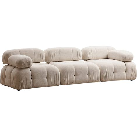 Modulsofa 4-Sitzer cremefarben aus Stoff Bubble 3S