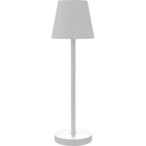 Lampe de table rechargeable USB 3 couleurs, interrupteur tactile, portable métal blanc pour chevet, salon, établir 11,2x11,2x36,5cm (1/5)