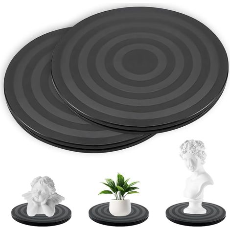 2 PCS Plateau Tournant Universel, 20x1.2cm Manuel Rotatif 360°Rond Supporte 100 kg Robuste et Multifonction avec Roulements à Billes en Acier Idéal pour TV Enceintes Ecrans Modelisme (1/5)