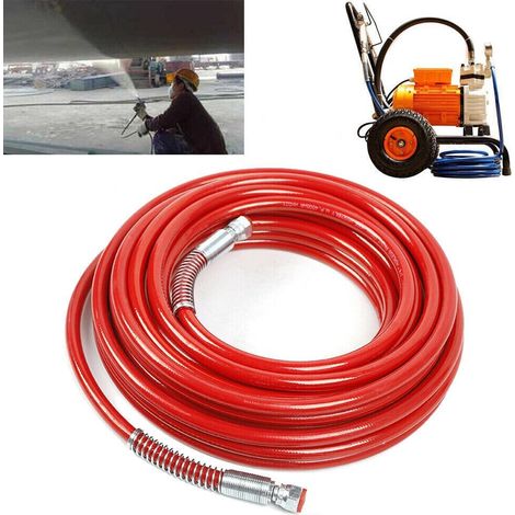 Pistolet à peinture Airless 1/4" 15 m - Tuyau haute pression - Rouge Maximum Pressure 3300PSI