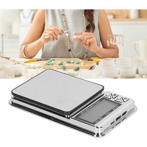 Tragbare Taschenwaage, wiederaufladbare Juwelierwaage mit USB-Anschluss, tragbare Waage mit einer Genauigkeit von 0,01 g, elektronische Mini-Waage im Handflächenformat, 1000 g/0,01 g. (1/5)