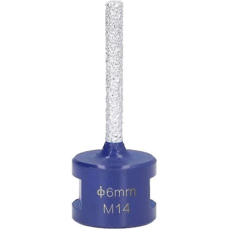Fraise diamantée à doigt pour brasage sous vide, filetage M14, pour porcelaine et céramique dure, 6 mm (1/5)