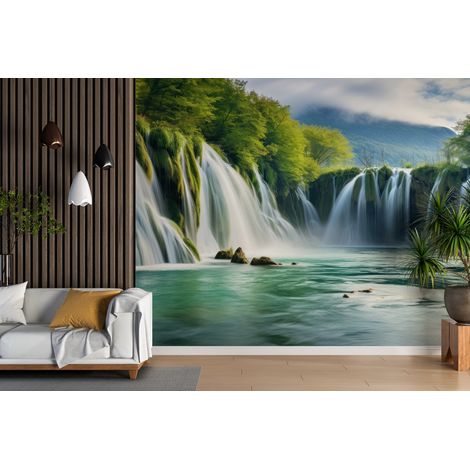 Papier peint cascades - cirque de cascades majestueuses - 150 x 250 cm (1/2)
