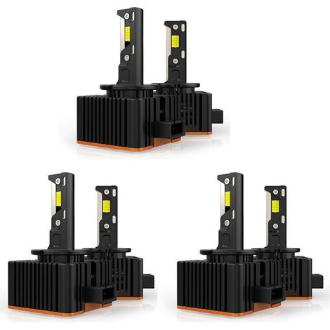 pares/110W V31 LEDs de alta calidad para nuevas bombillas LED de faros delanteros de coche serie D 10.000 Lm 6.500K D1/D1S 3 tubos de cobre (1/2)