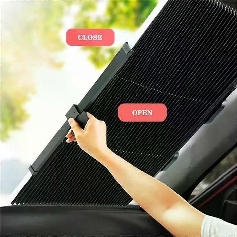 Pare-soleil de pare-brise avant rétractable et pliable pour voiture, accessoire extérieur de protection solaire à monter soi-même, 65 cm (1/5)