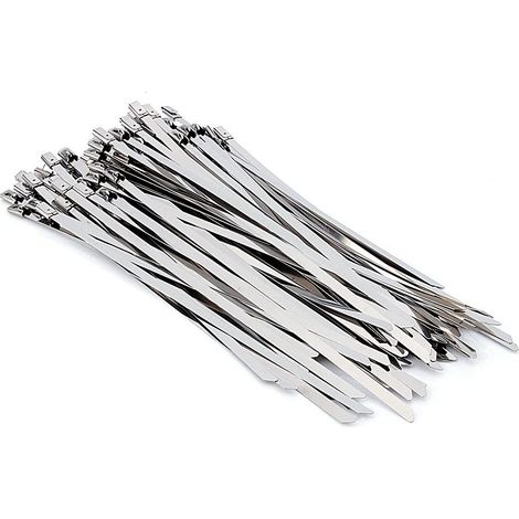 Lot 50 attaches câble 304 – 8" (4.6×200 mm) – autobloquantes – enduites – échappement – fil (1/5)