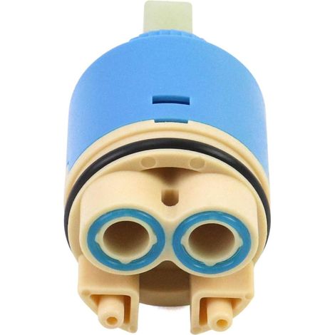 Cartouche de rechange en céramique, Céramique pour mitigeur, Cartouche en céramique pour cuisine ou salle de bain 35 mm, Bleu, avec fond