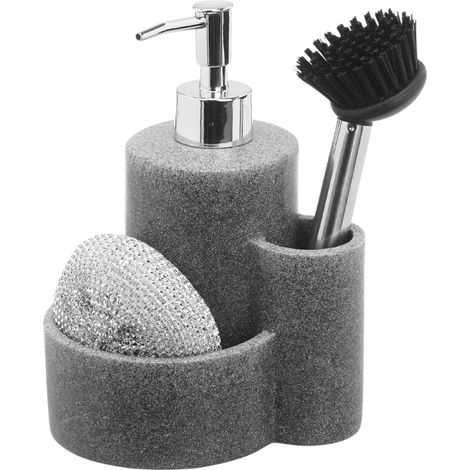 Dispenser di liquido con pennello e spugna, grigio (1/5)