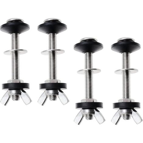 Boulons et rondelles de réservoir de toilette, 4 paquets, boulons de toilette, accessoires d'outils de lavage en acier inoxydable pour toilettes fendues (1/5)