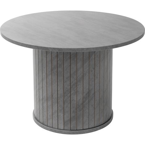 ML-Design Tavolino da Caffè Rotondo con Piano Sporgente,  Ø60 x 40 cm, Effetto Cemento, Grigio, Stile Moderno, Mobili per la Casa, Tavolo Basso da Divano per Tè, Ideale per Salotto o Sala d'Attesa (1/5)