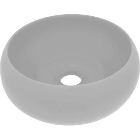 vidaXL Luxus runder Waschbecken Grau Matt 40x15 cm Keramik