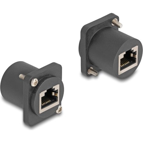 Delock 88106 mÓdulo type-d rj45 hembra a hembra con tornillos negro