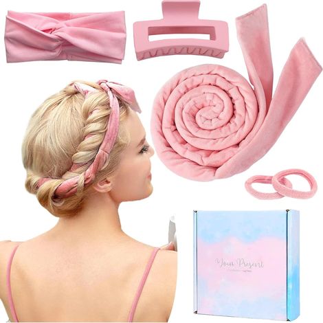 Arricciacapelli senza calore, bigodini per capelli senza calore, bigodini in velluto, arricciacapelli, fascia per capelli, styling fai da te per capelli