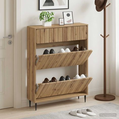 vidaXL Shoe Cabinet ZWOLLE 78 x 24 x 103 cm Engineered Wood (1/5)