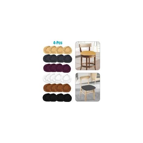 Lot de 4 housses de chaise extensibles en spandex pour chaises de salle à manger et de cuisine. Housses de coussin extensibles pour chaises rondes et carrées. (1/5)