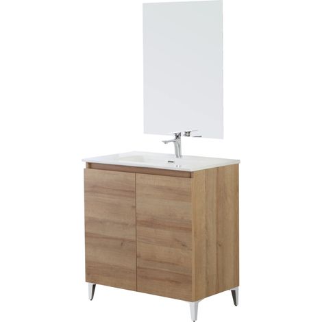 mobile bagno da appoggio "revital" rovere, 80x46x86 cm