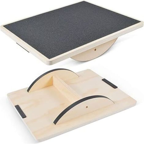 Balanceboard, professionelles Balanceboard aus Holz, Wippbrett, Balancekissen, Balanceboard für unter den Schreibtisch, rutschfest (1/5)