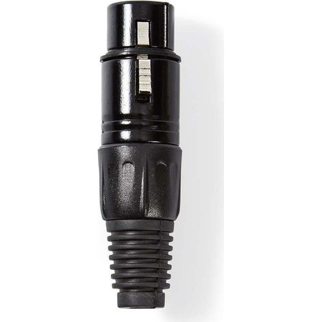 Conector XLR Recto Mujer Niquelado Soldadura Diámetro de entrada del cable: 5,0 mm Metales Negro 1 PC. Bolsa de plastico