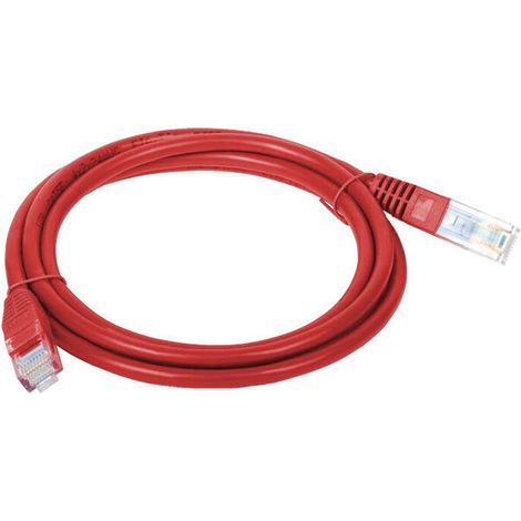 Cable de conexión U/UTP cat.5e de PVC de 3,0 m, rojo, alantec