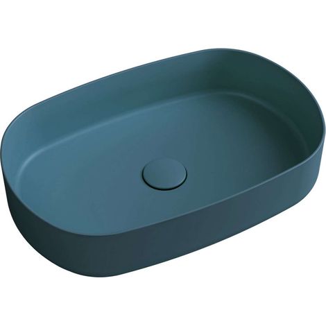 Sapho Infinity - Aufsatzwaschbecken, 55x36 cm, ohne Überlauf, petrolgrün 10NF65055-2P