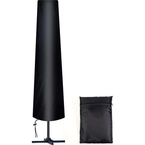 Couverture pour Parasol, 205cm Jardin Parasol Couverture/Housse de Protection pour Parasol Oxford Étanche, 210D Noir (1832535cm) (1/5)