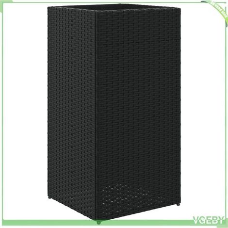 Jardinière - FAFEICY - 366413 - résine tressée - cadre acier enduit poudre - 40x40x80 cm (1/5)