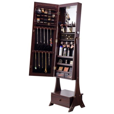 Armoire à Bijoux avec Miroir Pleine Longueur Organisateur de (1/5)