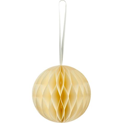GASPER Weihnachtsanhänger Kugel Naturweiß mit Magnetverschluss Ø 10 cm - Papier
