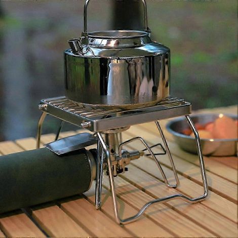 Barbecue pliable portable en acier inoxydable 2025, mini réchaud à gaz (1/5)
