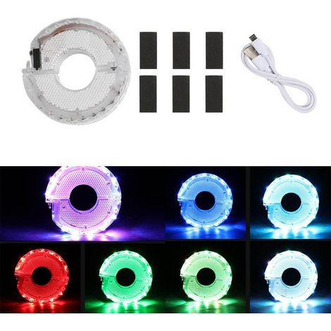 Lumières de Roue de Vélo Rechargeables LED, 7 Couleurs et 15 Modes pour Sécurité Cycliste et Décoration (1/5)