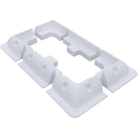 (Blanc) Lot de 6 supports de montage pour panneaux solaires ABS, aucun perçage requis, largement utilisés sur les toits des camping-cars, caravanes, véhicules, camping-cars, garages, hangars (1/4)