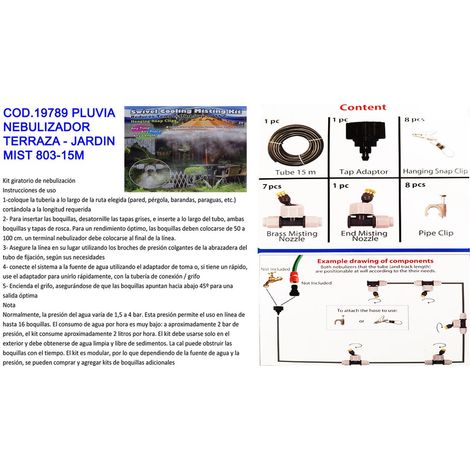 Nebulizzatore da terrazzo GardenMist 803-15M Pluvia