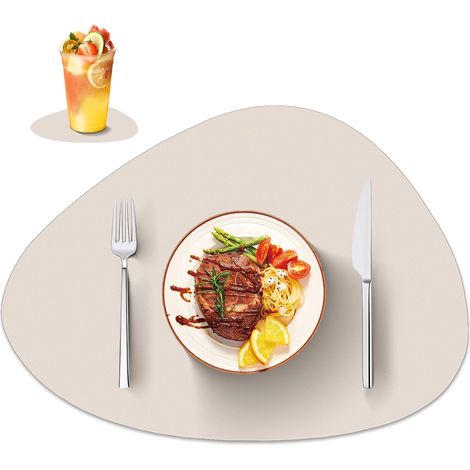 Set De Table Réversible En Simili Cuir, Antidérapant, Résistant Eau, Protection Thermique 100°C, Pour Cuisine Et Bureau