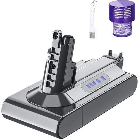 Batterie Aspirateur, Capacité 6000mAh, Longue Durée d'Utilisation, Un V10 avec filtre (1/2)