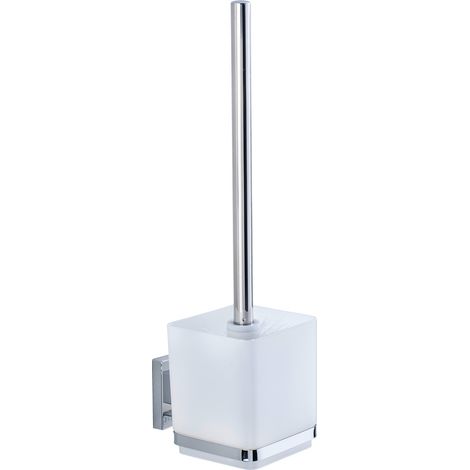 WENKO VacuumLoc® WC-Set Quadro 2-teilig Edelstahl, WC-Garnitur und Toilettenpapierhalter, rostfrei, Silber glänzend, Edelstahl rostfrei glänzend, Kunststoff (ABS) chrom