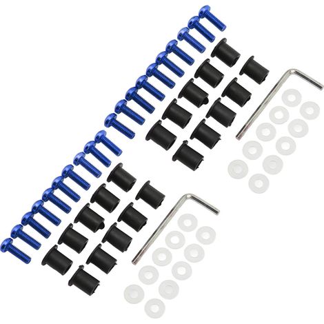 Vis de pare-brise Moto M5, Écrous et Joints en Aluminium et Caoutchouc, Kit de Remplacement pour Suzuki, Bleu (1/5)