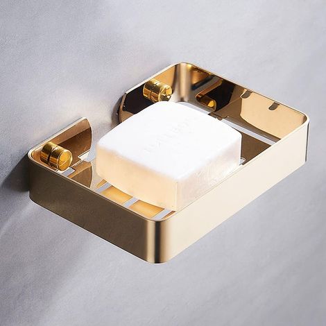 Porte-savon pour salle de bain ou douche en acier inoxydable 304 - Support mural pour éponge,doré (1/5)