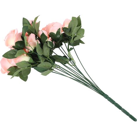 Künstliche Rosen mit langem Stiel, aus täuschend echt aussehenden Seidenblumen, ideal als Rosenstrauß für Valentinstag, Partys und Hochzeitsdekoration, rosa (1/5)