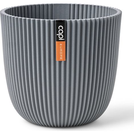 Capi Europe Übertopf Groove Kugel Grau Ø 28 cm - Kunststoff