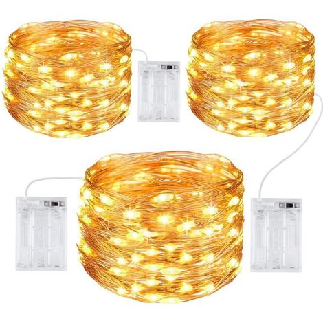 String Lights [3 Pack], 10m 100 LED Waterproof Christmas String Lights Outdoor Indoor Romantic Decoration for Bedroom Wedding Party Evening Garden Warm White (1/5)