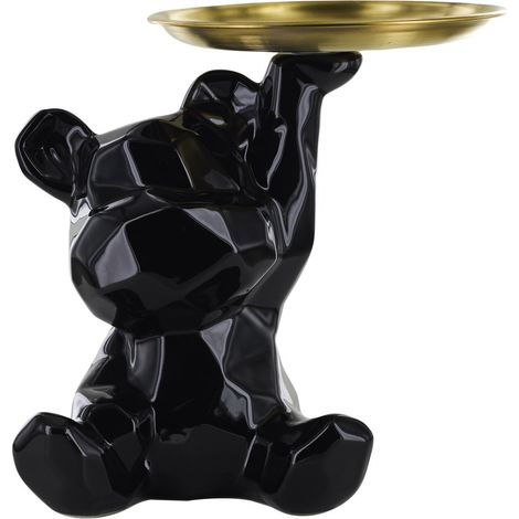 Vide-Poche Statue "Ourson" 18cm Noir (1/3)