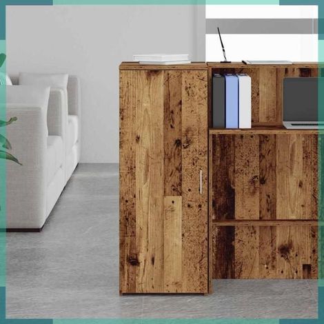 859040 Armoire de rangement vieux bois 40x45x103,5cm bois d'ingénierie (1/5)