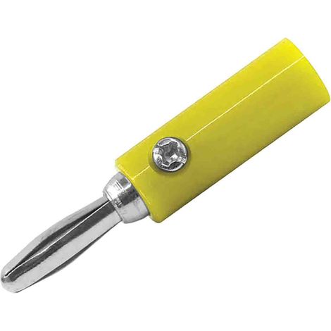 Fiche banane 4 mm RS PRO Jaune Mâle 24A 30V ( Prix pour Sachet de 5 )