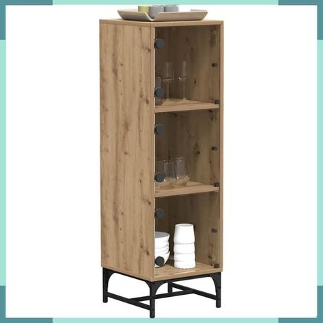 Buffet - 883538 - Chêne artisanal - 3 portes - 35 x 37 x 117 cm (1/5)