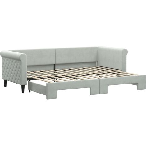 Maison Exclusive - Divano Letto con Letto Estraibile Grigio Chiaro 80x200 Velluto
